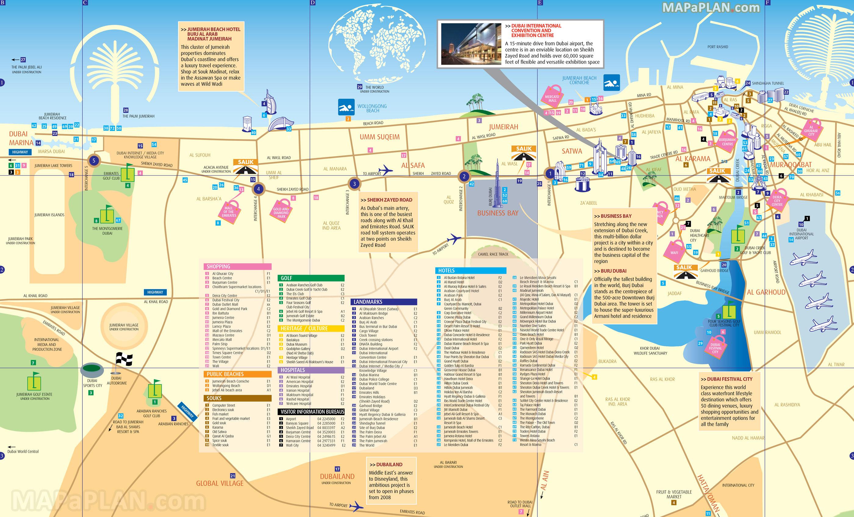 Downtown Dubai map - Map of downtown Dubai (United Arab Emirates)