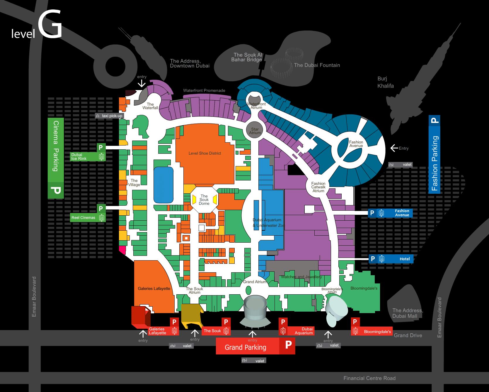 Dubai Mall Inside Map Dubai Mall Inside Map