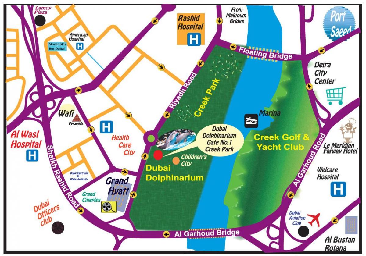 Dolphin show Dubai location map