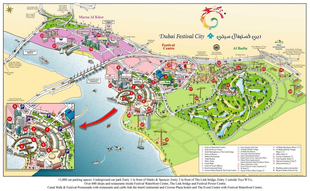 Dubai festival city map