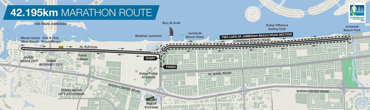 map of Dubai marathon