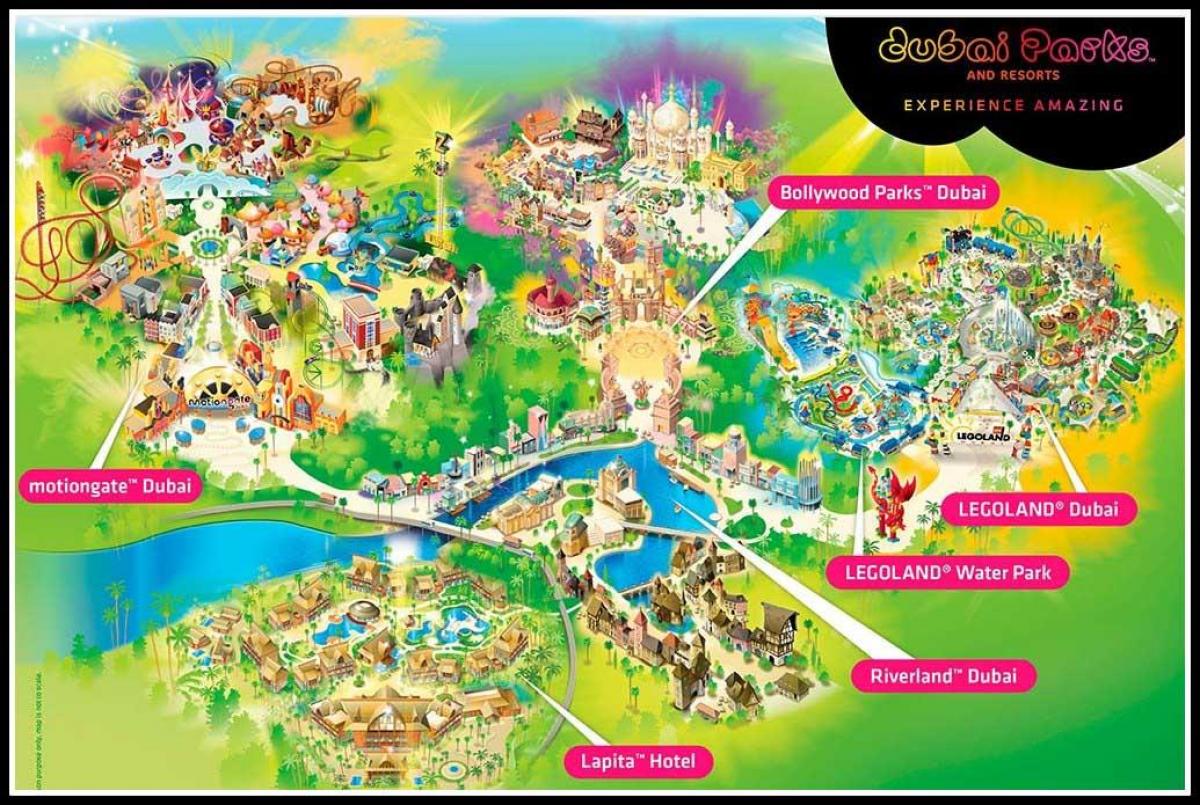 Dubai parks and resorts location map