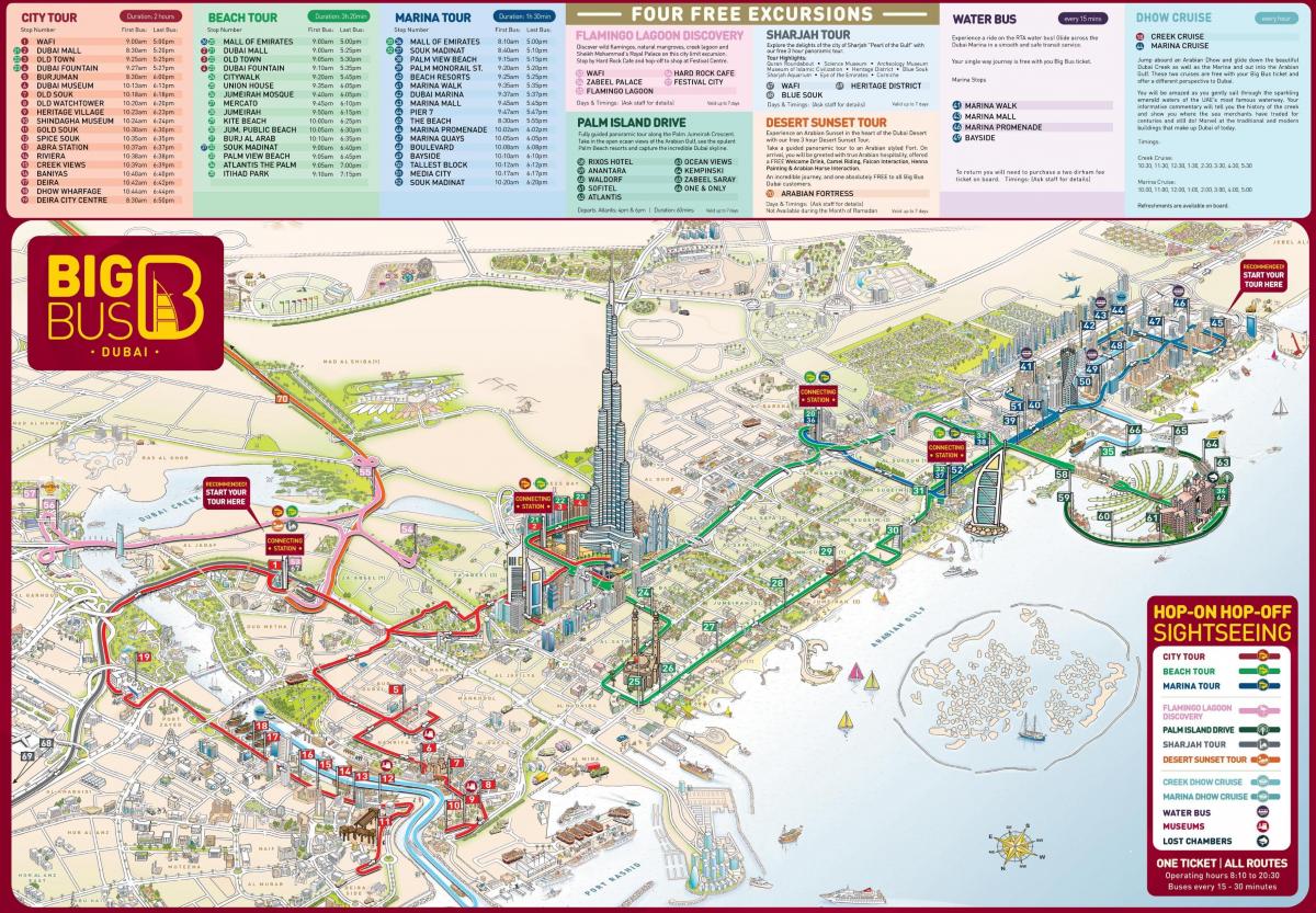 Dubai map with tourist attractions