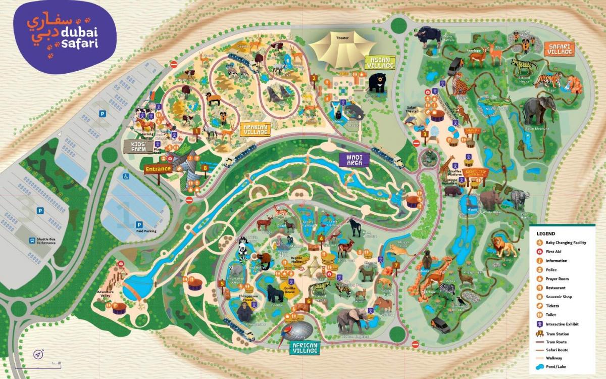 map of Dubai zoo