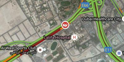 Latifa hospital Dubai location map