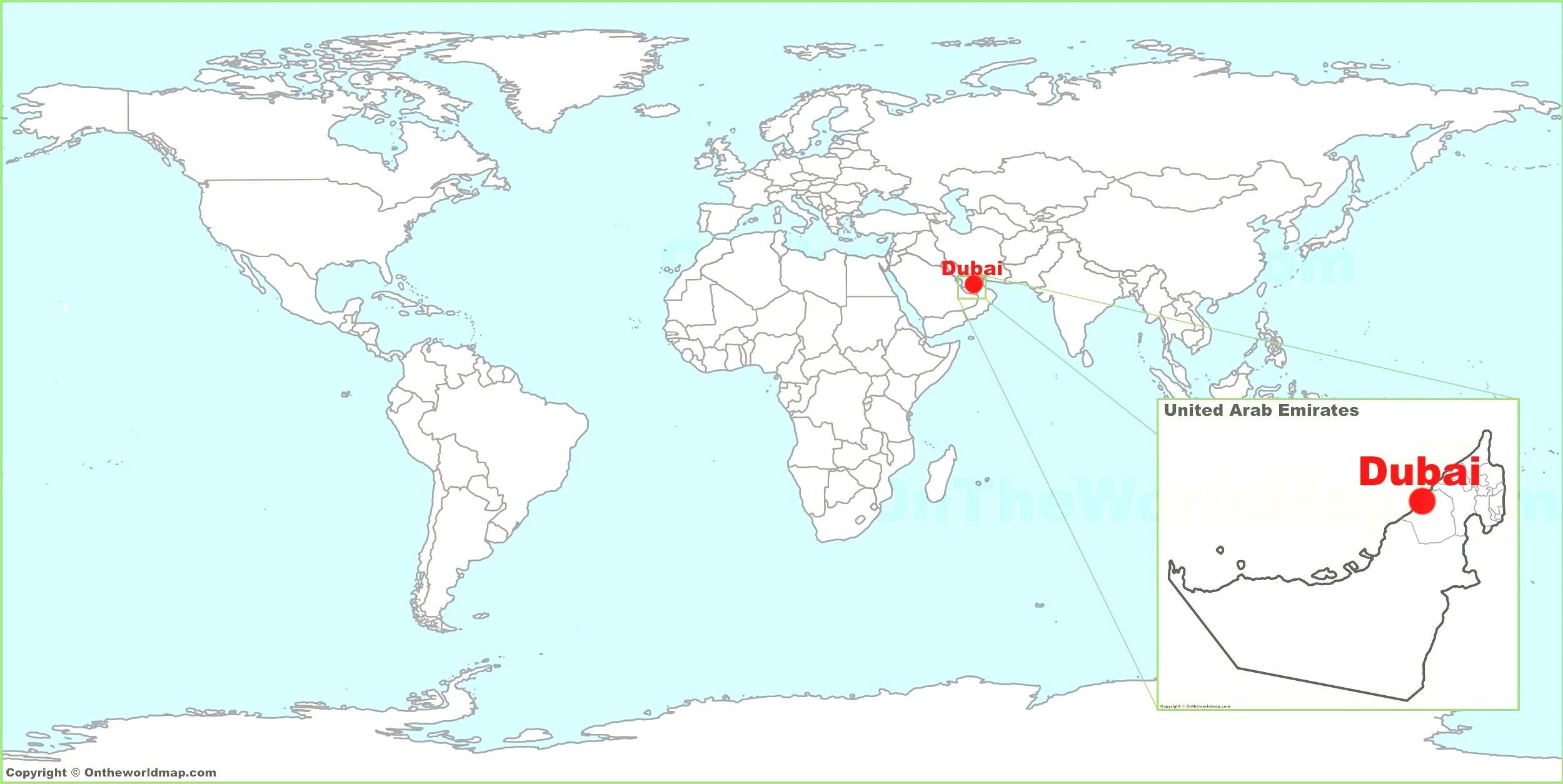 Dans Quel Continent Se Trouve Dubai Dubai in world map - Dubai map in world (United Arab Emirates)