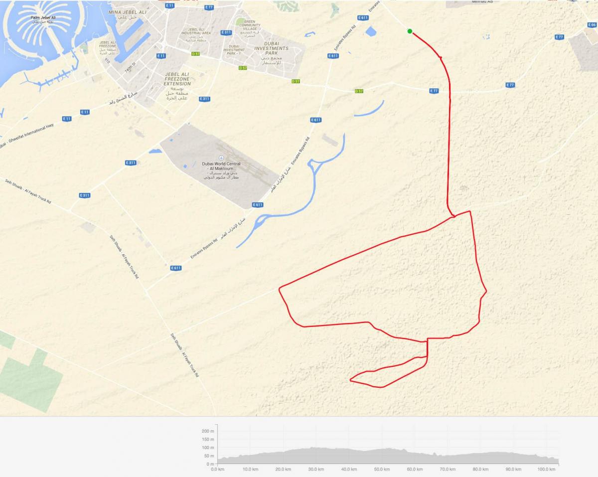 Al Qudra cycle path location map