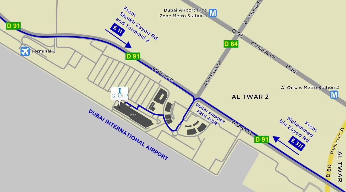 map of Dubai airport free zone