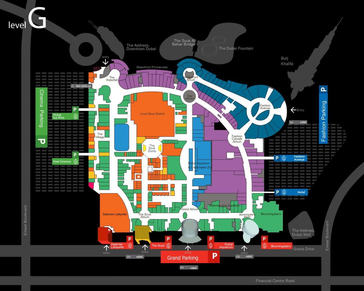 map of Dubai mall