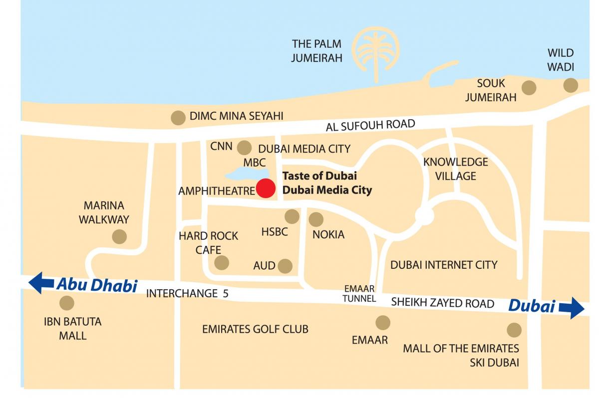 Dubai media city location map
