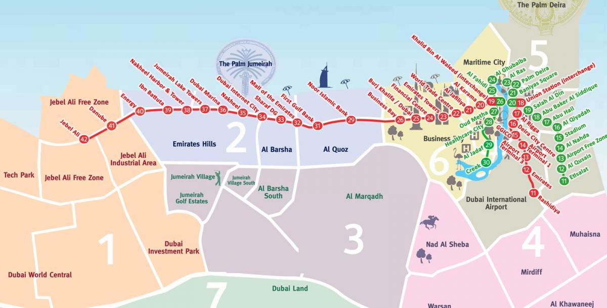 map of Dubai neighborhoods