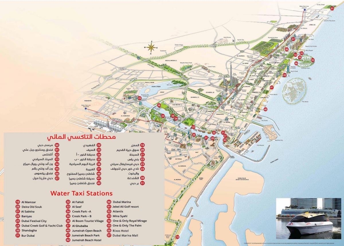 Dubai water taxi route map