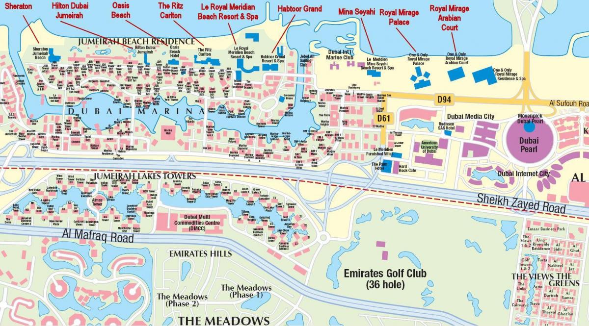 map of Jumeirah beach
