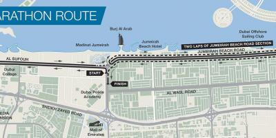 Map of Dubai marathon