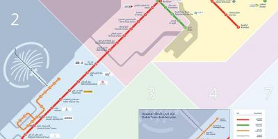 Dubai metro map with tram